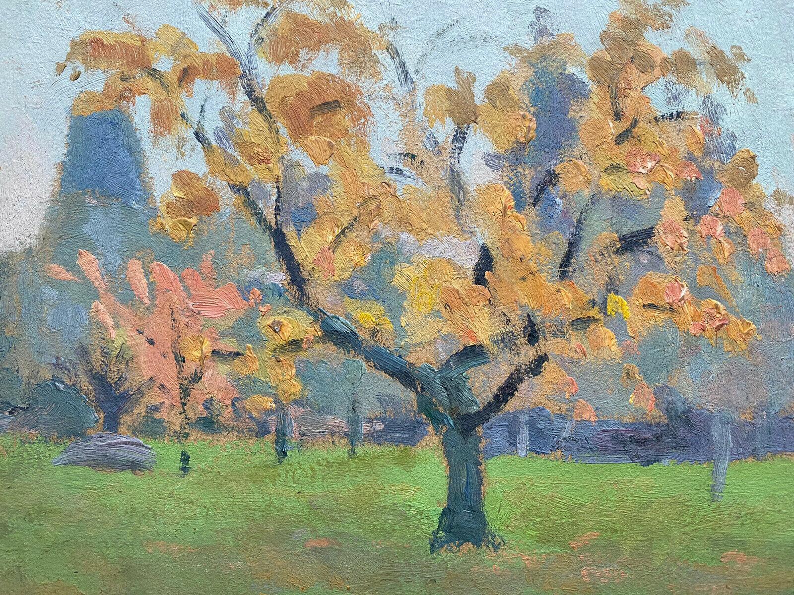 Artista/ Escuela: Rene Hutet (francés, 1907-1994)

Título: Otoño

Técnica: Óleo sobre tabla, sin enmarcar 

Tamaño: cuadro: 7 x 9,5 pulgadas
 
Procedencia: propiedad del artista, Lyon, Francia

Estado de conservación: El cuadro está en