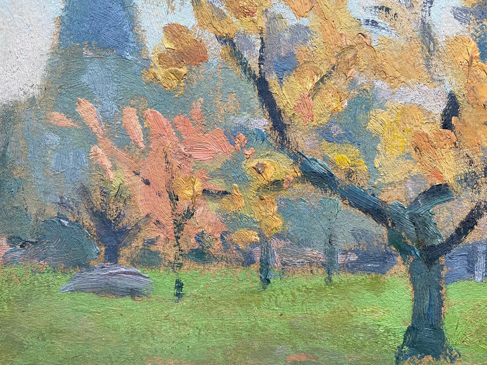 Rene Hutet Óleo Impresionista Francés, Paisaje de Árboles Otoñales en Bueno estado para la venta en Cirencester, GB