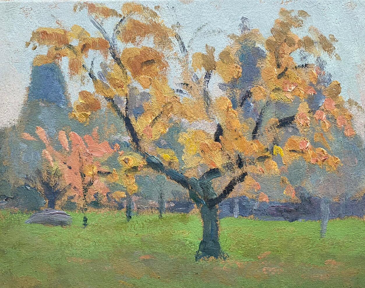 Landscape Painting Rene Hutet - RENE HUTET (1907-1994) OIL IMPRESSIONniste FRANÇAIS - PIÈCE DE PIÈCE DE PATRIMOINE AUTUMN