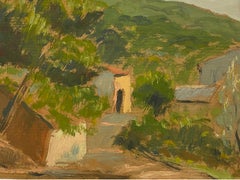 Rene Hutet (1907-1994) French Impressionist Oil Golden Hour Provence Rural Lane