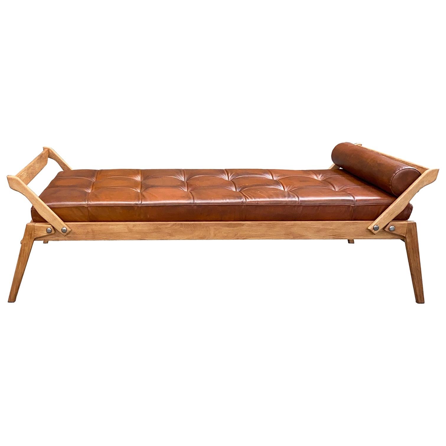 René-Jean Caillette Leather Daybed Charron Edition