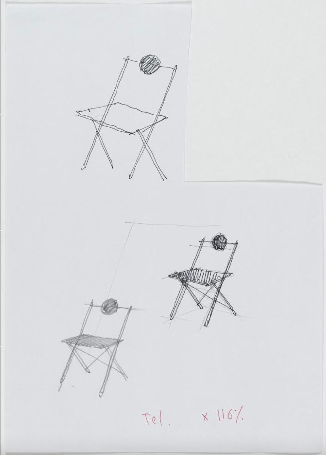 Rene-Jean Caillette, RJC folding and reversible chair VIA ed., 1986 For Sale 3