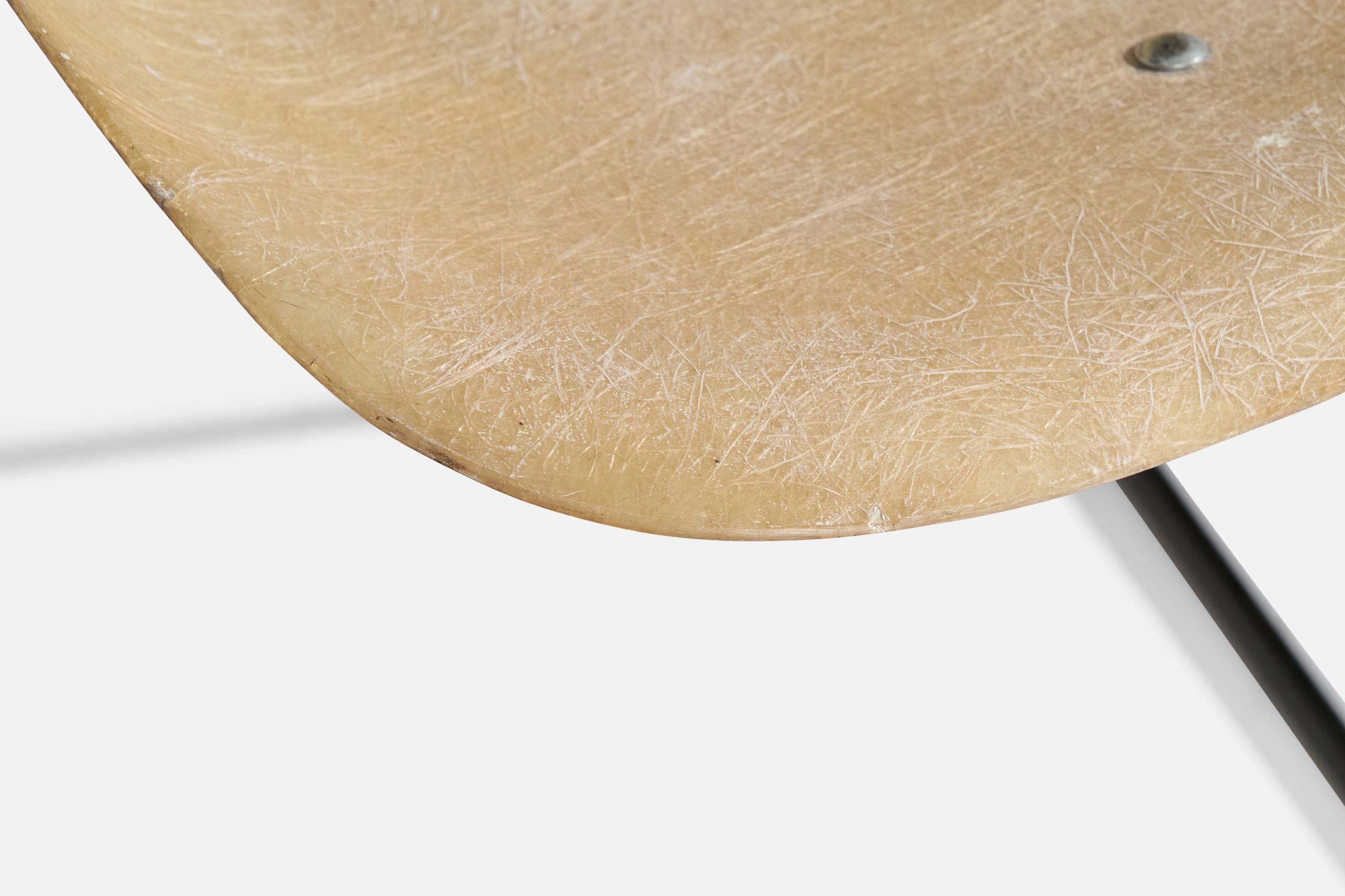 Rene-Jean Caillette, Side Chairs, Fiberglass, Metal, France, 1957 For Sale 1