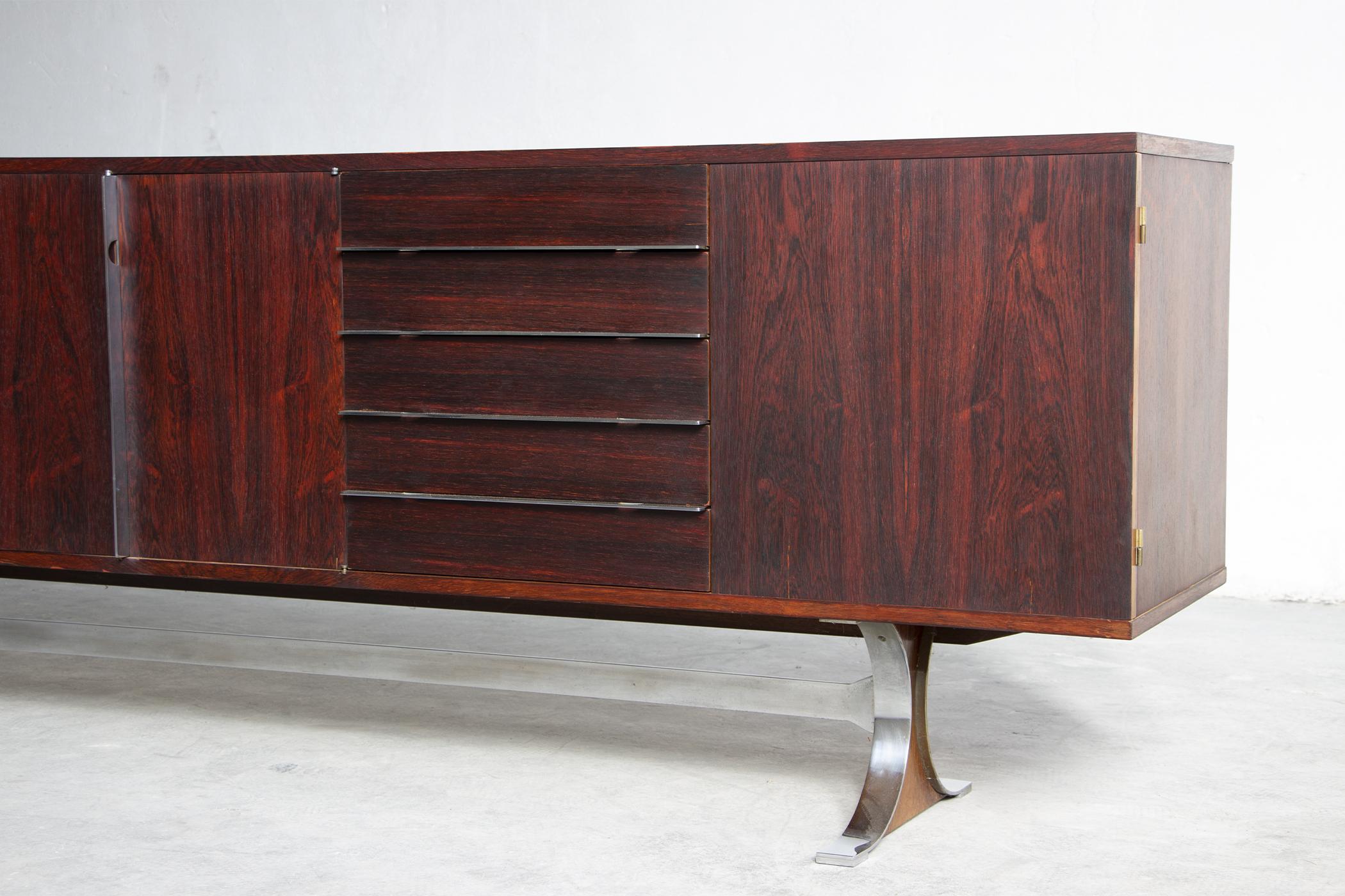 René-Jean Caillette sideboard in palisander for Georges Charron  For Sale 5