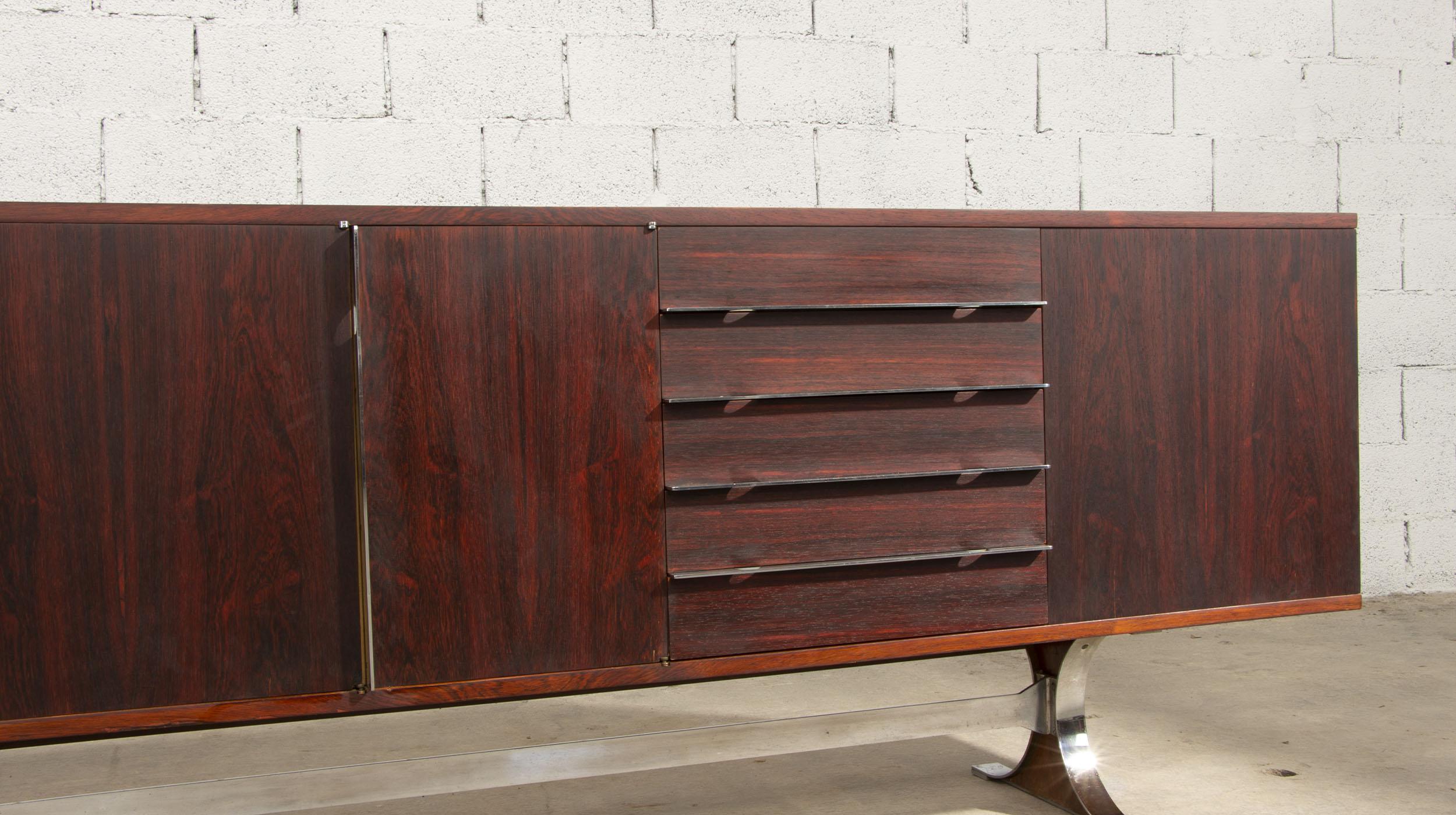 René-Jean Caillette sideboard in palisander for Georges Charron  For Sale 2
