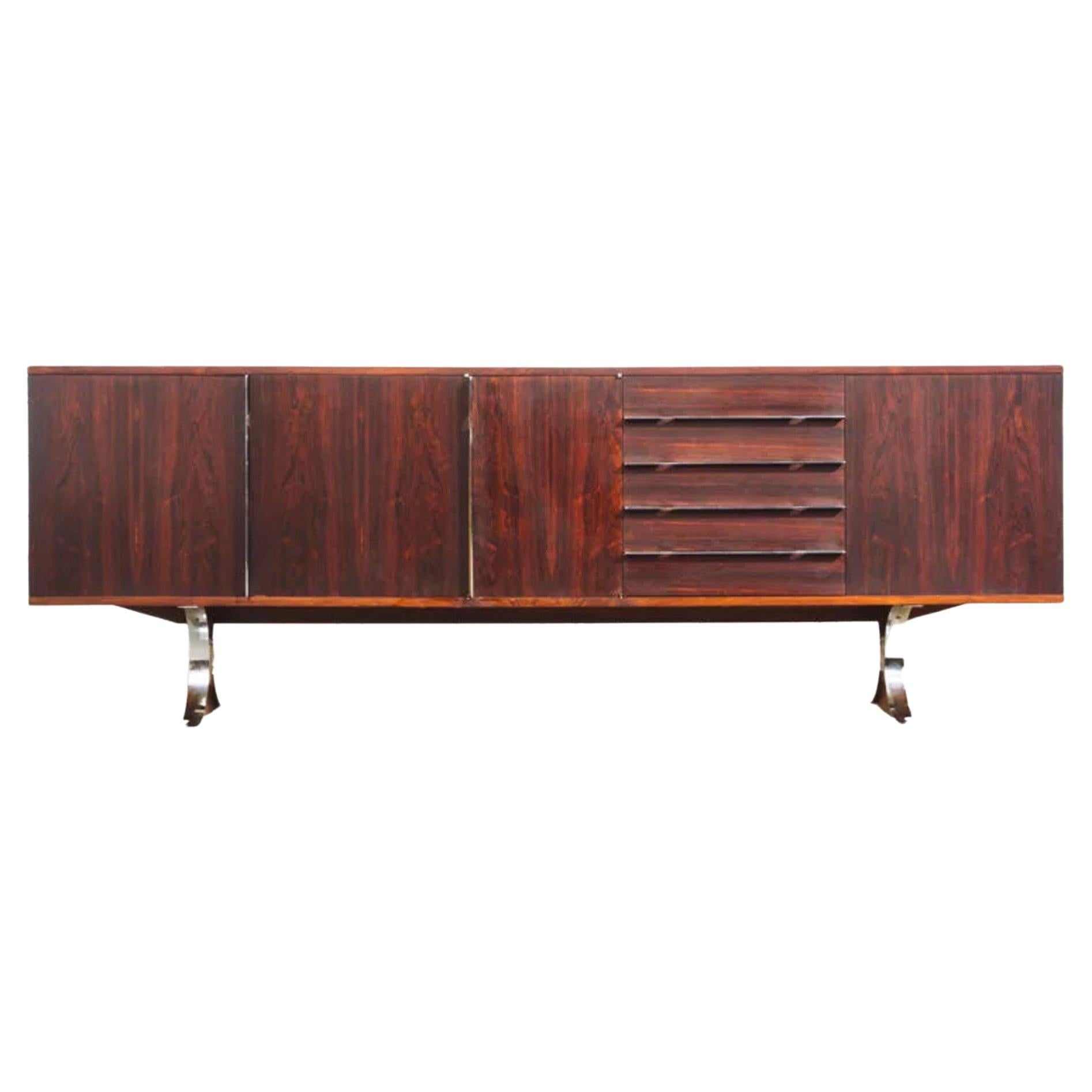 René-Jean Caillette sideboard in palisander for Georges Charron  For Sale