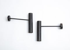 René-Jean Caillette Scheinwerfer aus schwarzem Metall, Frankreich, 1950er Jahre