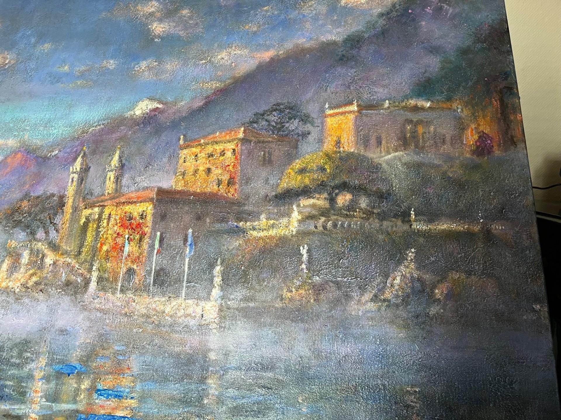 Modern Modernity Landscape Oil Painting Villa Balbianello, Lake Como Italy (en anglais) en vente 3