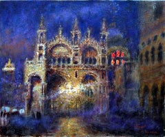 Basilica San Marco, Venice Large Oil Painting of Venice