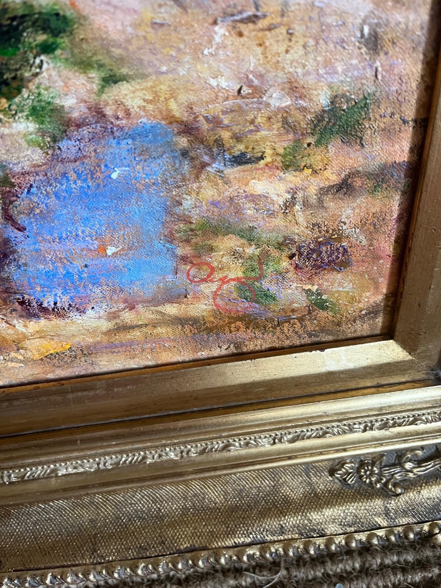 Large, bright and beautiful  Impressionist seaside oil painting with Children playing in Rockpools.  Rene layers on the paint and glazes to get an incredible iridescence to this large scale painting that is amongst his absolute finest.  This is the