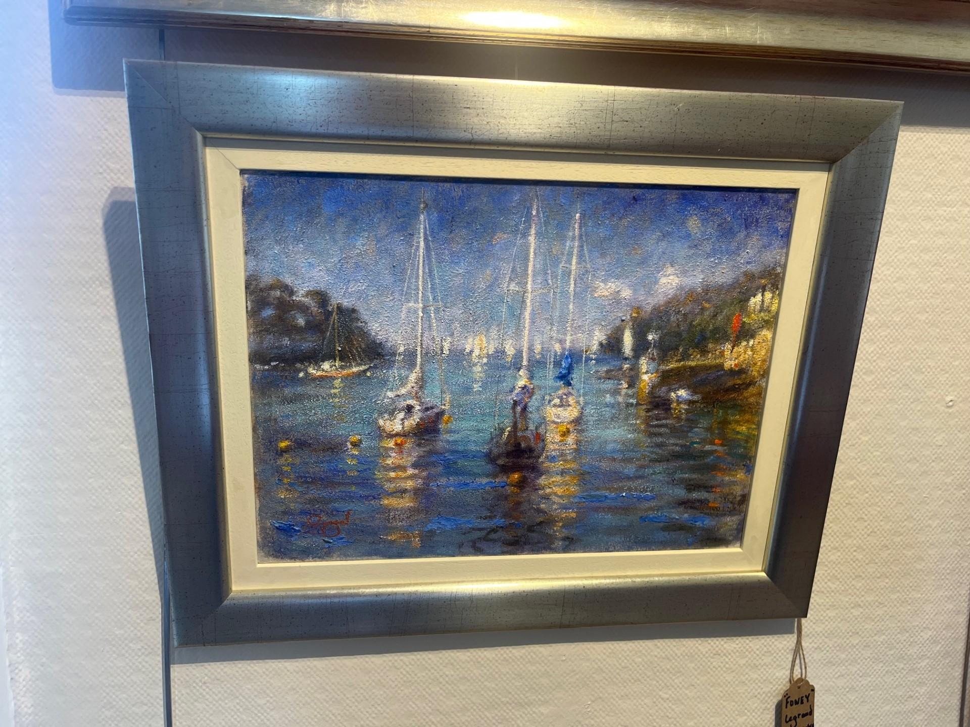 Contemporary Impressionist Marine Seascape Oil - Segelboote in Fowey Cornwall im Angebot 1