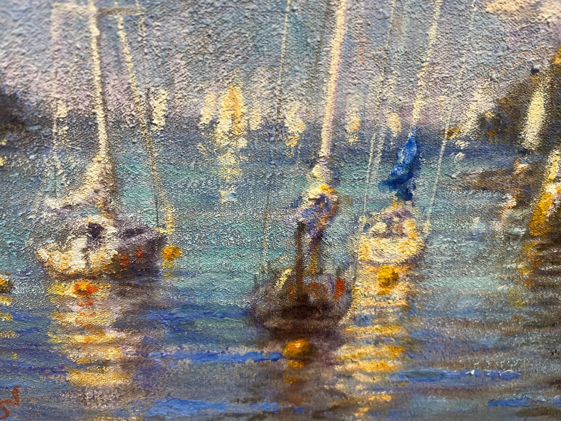 Contemporary Impressionist Marine Seascape Oil - Segelboote in Fowey Cornwall im Angebot 2