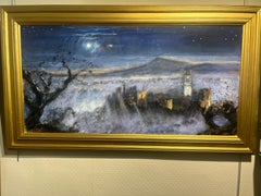 Contemporary Impressionist Oil Landscape Nocturne Ludlow Castle and Shropshire