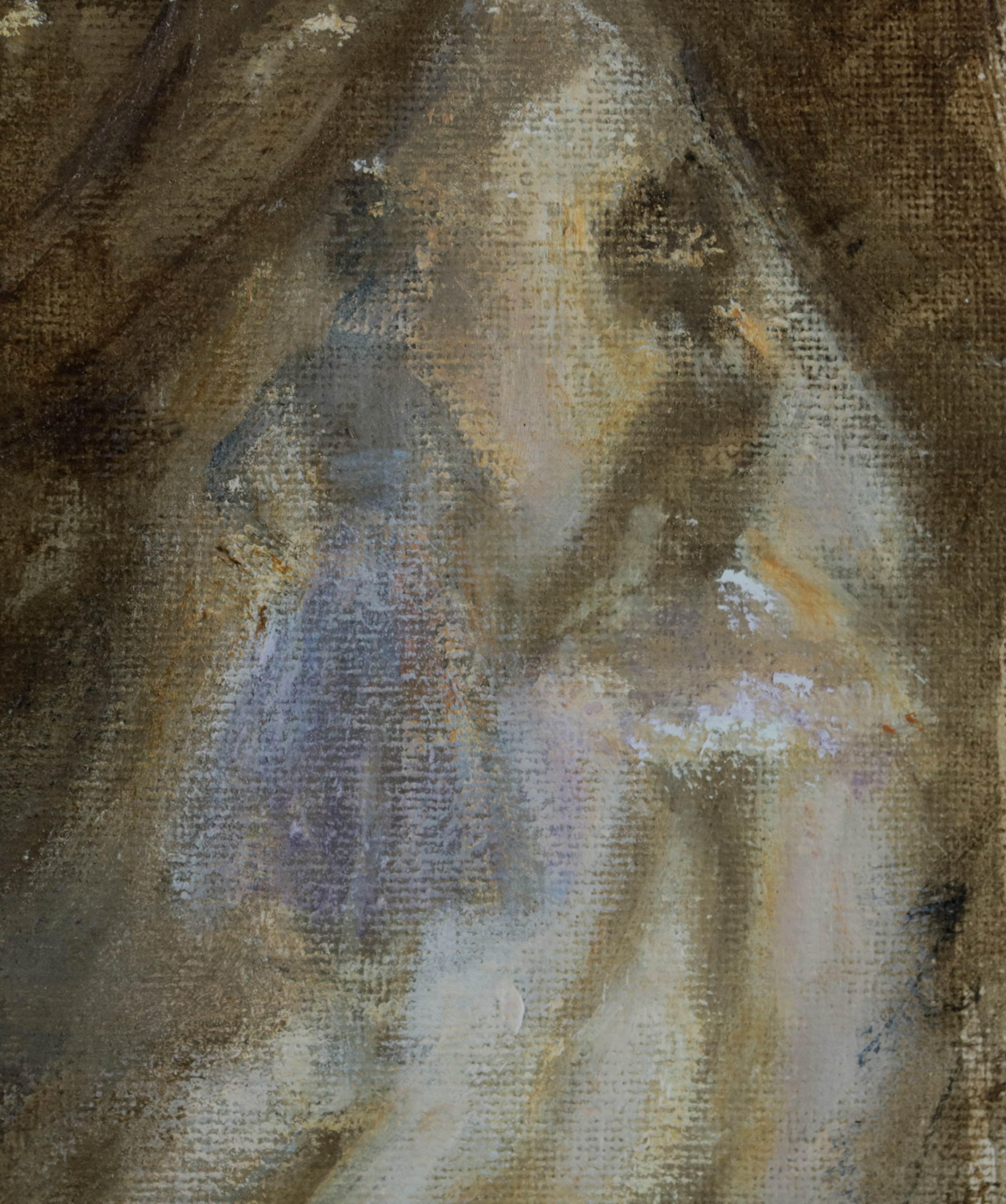 Modern Impressionist Ballet Oil Painting of Ballet Dancers in Tutus Backstage For Sale 4