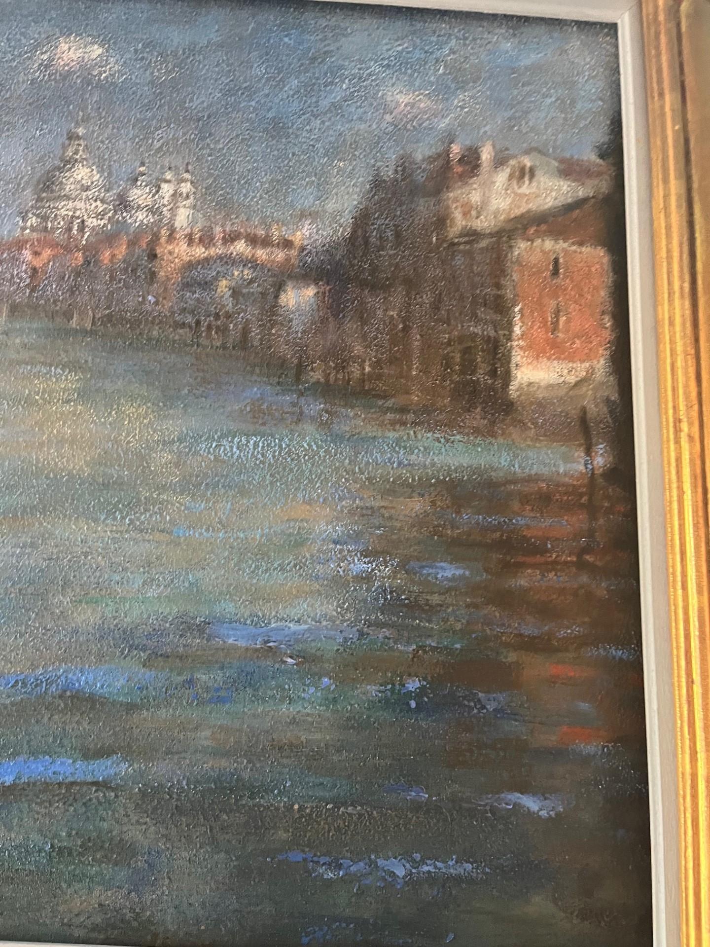 Modern Impressionist Venetian Oil Painting of Salute and Grand Canal Venice For Sale 1
