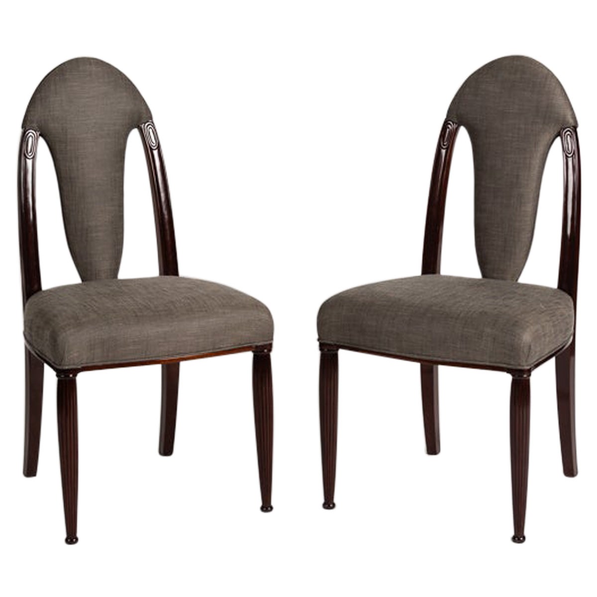 René Joubert and Philippe Petit per DIM, Coppia di sedie Art Déco, Francia, 1925 in vendita