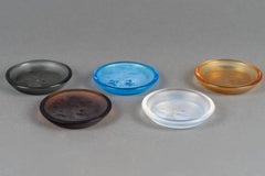 René Lalique (1860–1945) Exceptional Suite of Five “Deux Zephirs” Ashtrays 1913