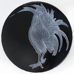 René Lalique (1860-1945) Extremely rare “Coq” Black Glass Box, 1910