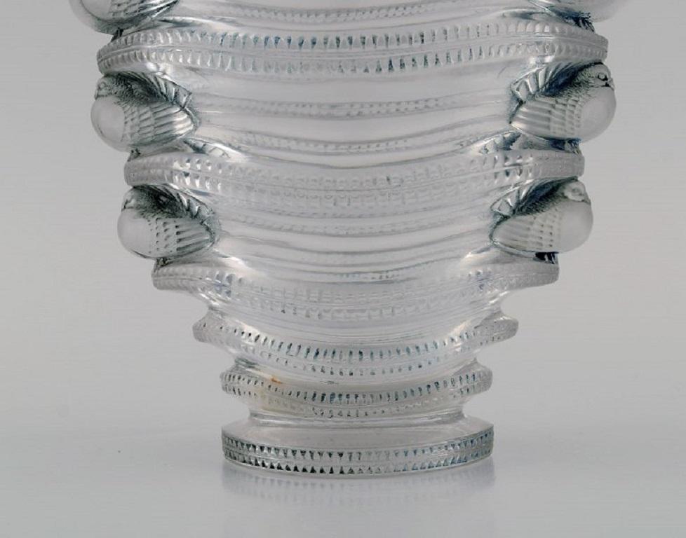 Mid-20th Century René Lalique, France, Early Saint-Marc Art Glass Vas For Sale