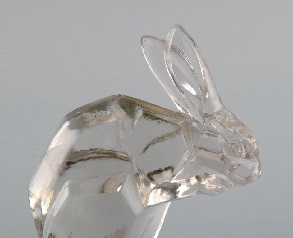 René Lalique (1860-1945), France. Rare, early figure in clear art glass. Rabbit In Excellent Condition For Sale In Copenhagen, DK