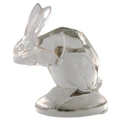 René Lalique (1860-1945), France. Rare, early figure in clear art glass. Rabbit