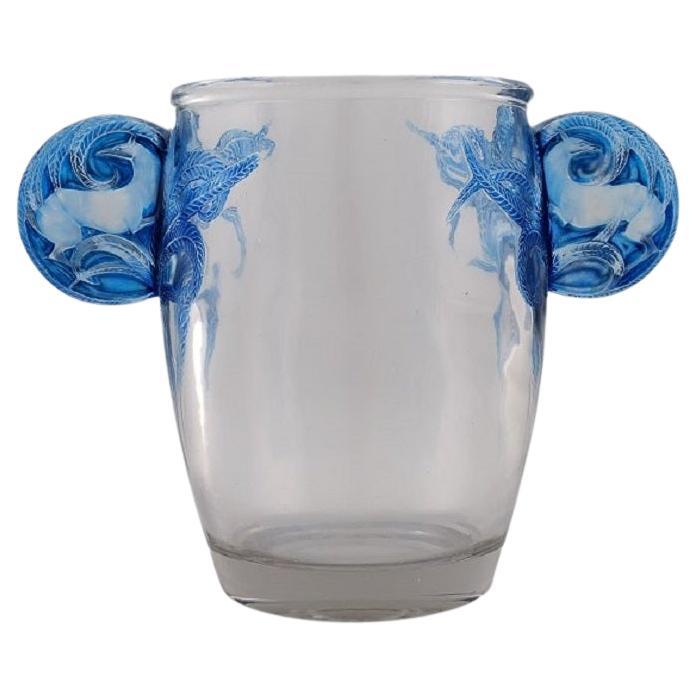 René Lalique, France, Rare "Yvelines" Vase in Art Glass