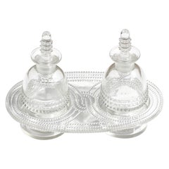 Rene Lalique Nippon et Tokyo A R.Lalique Glas-Öl- und Vinegar-Set, Öl und Vinegar