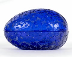 René Lalique (1860-1945) “Pervenches” Cobalt Blue Glass Box, 1929