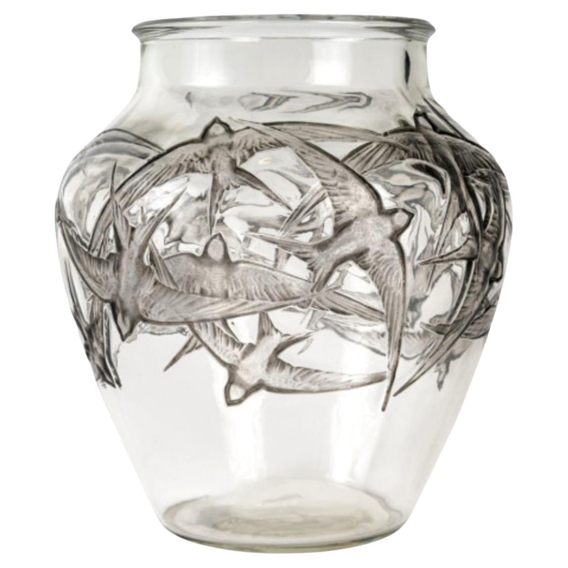 Vaso "Rondini" di René Lalique, 1919 in vendita