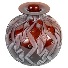 René Lalique, 1928 - “Penthièvre” Amber-Tinted Vase .