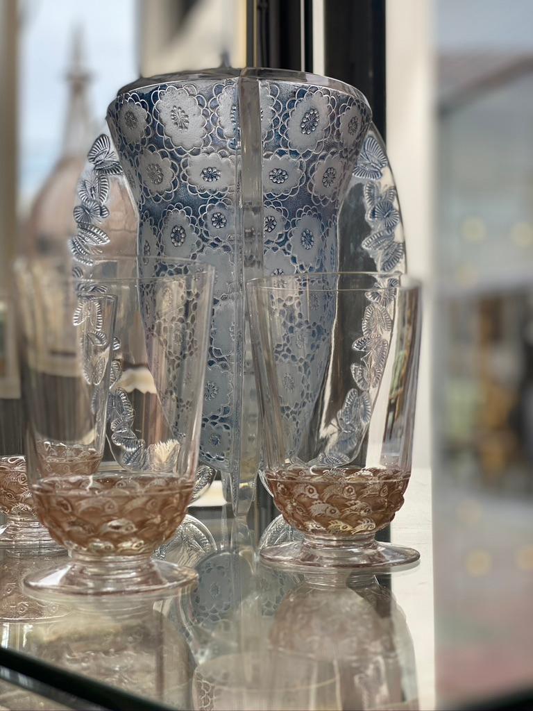 René Lalique 6 Glass Pouilly In Excellent Condition In Saint-Ouen, FR