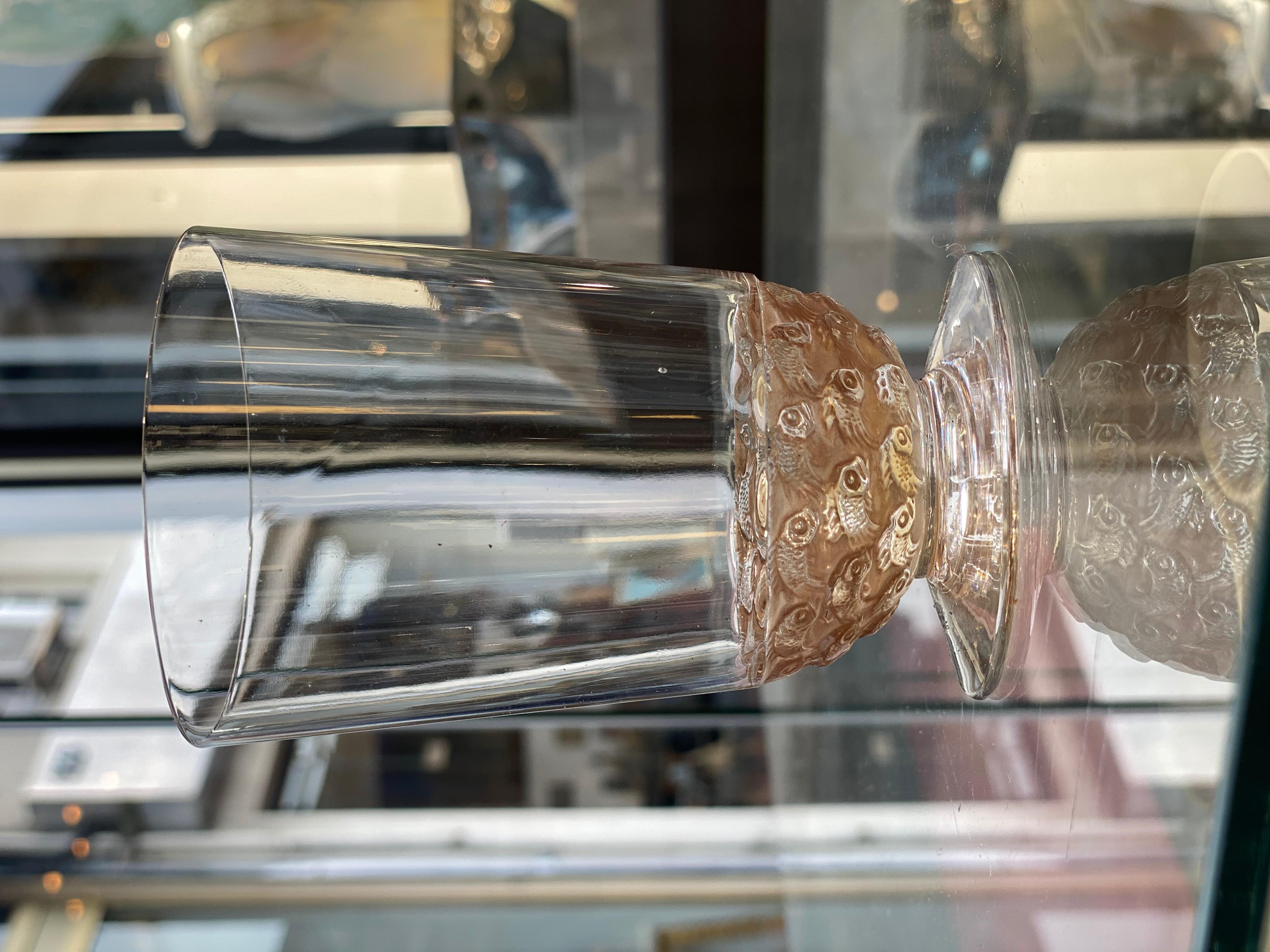 Blown Glass René Lalique 6 Glass Pouilly