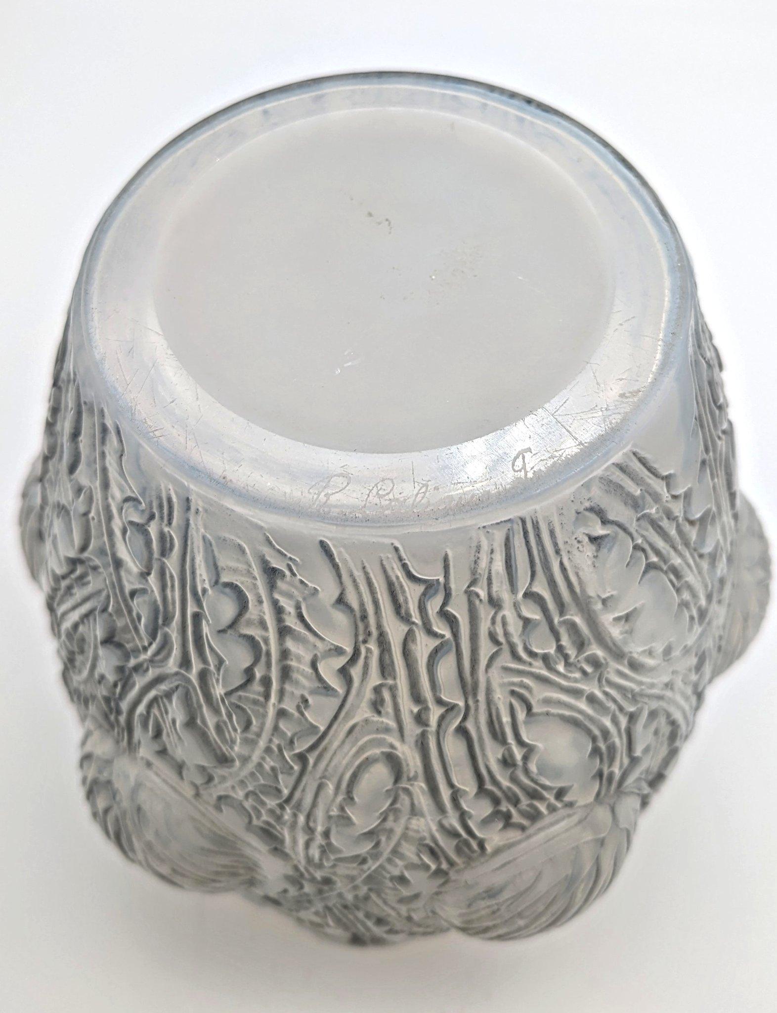 René Lalique un jarrón opalsecente art déco Domrémy Hecho a mano en venta