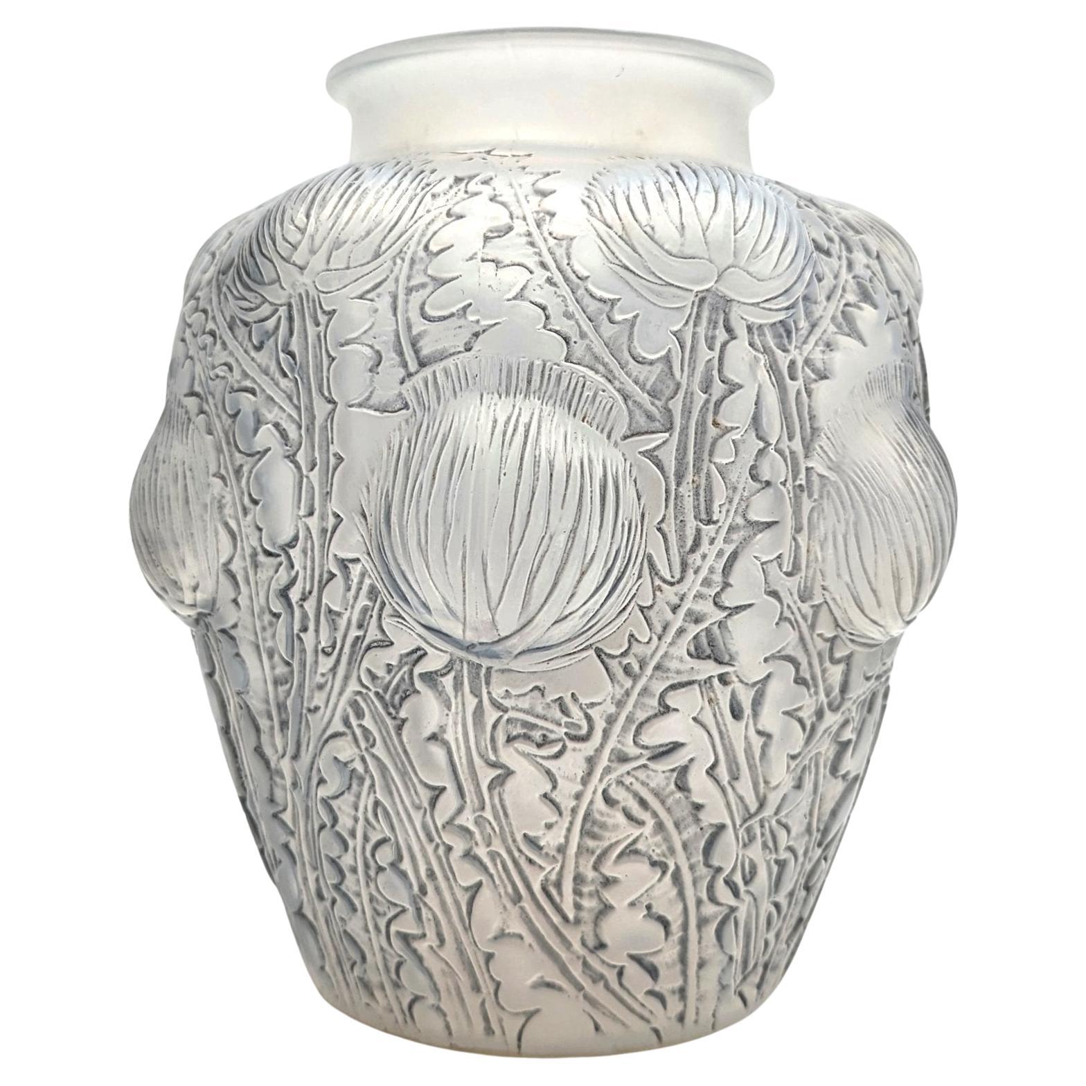 René Lalique a cased opalsecent art deco vase Domrémy