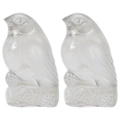 Rene Lalique, a Pair of Decoration Birds 'Bellecour'