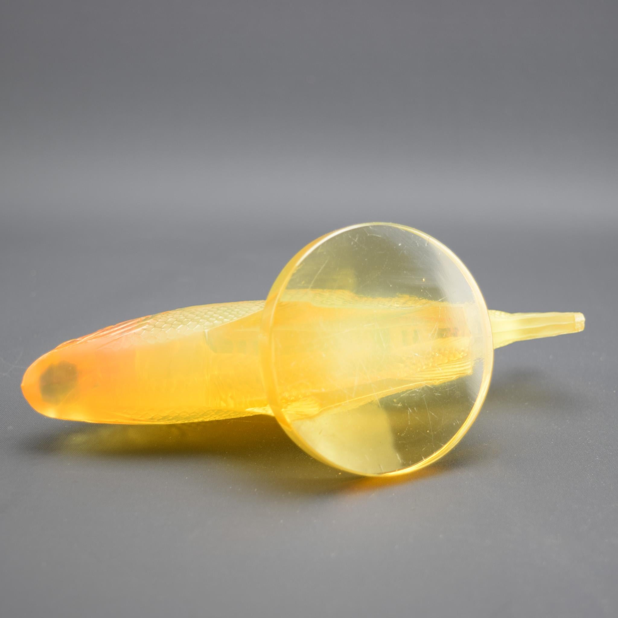 Early 20th Century Rene Lalique amber opalescent Perche Car Mascot C1929 For Sale