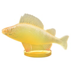 Rene Lalique amber opalescent Perche Car Mascot C1929