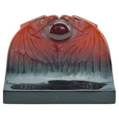 Rene Lalique Bernstein Zwei Adler Briefbeschwerer C1914