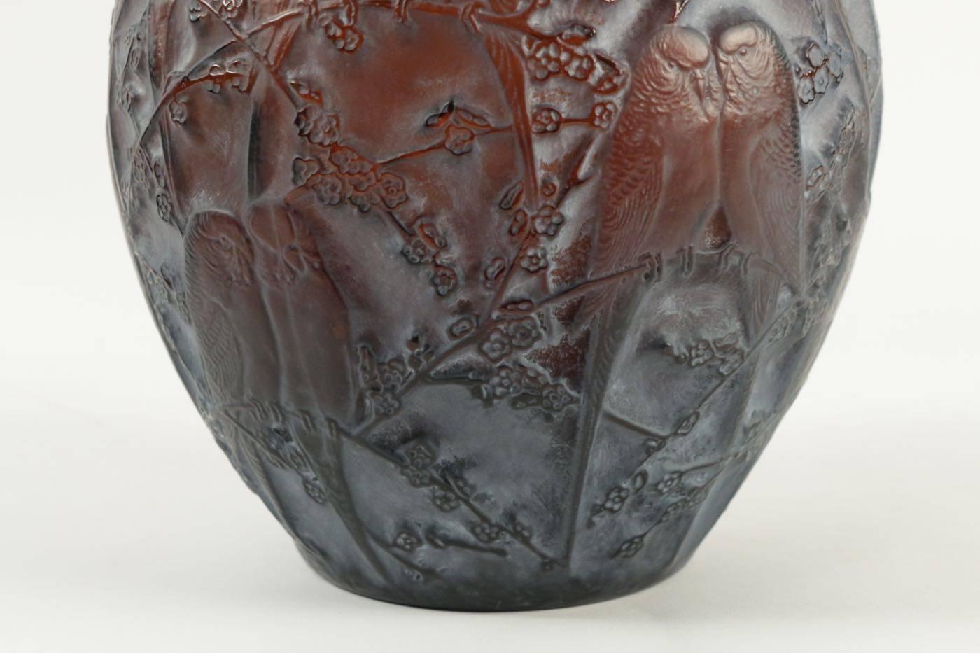 Rene Lalique Amber Vase 