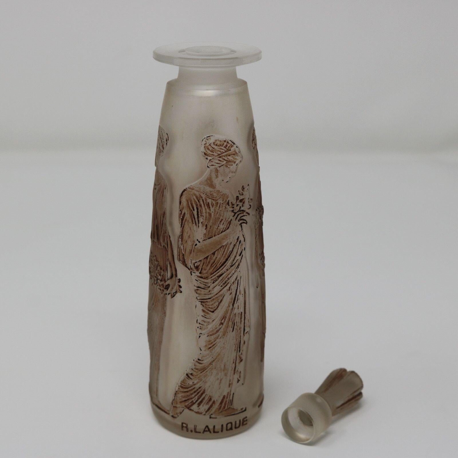 Rene Lalique Ambre Antique Glass Perfume Bottle 5