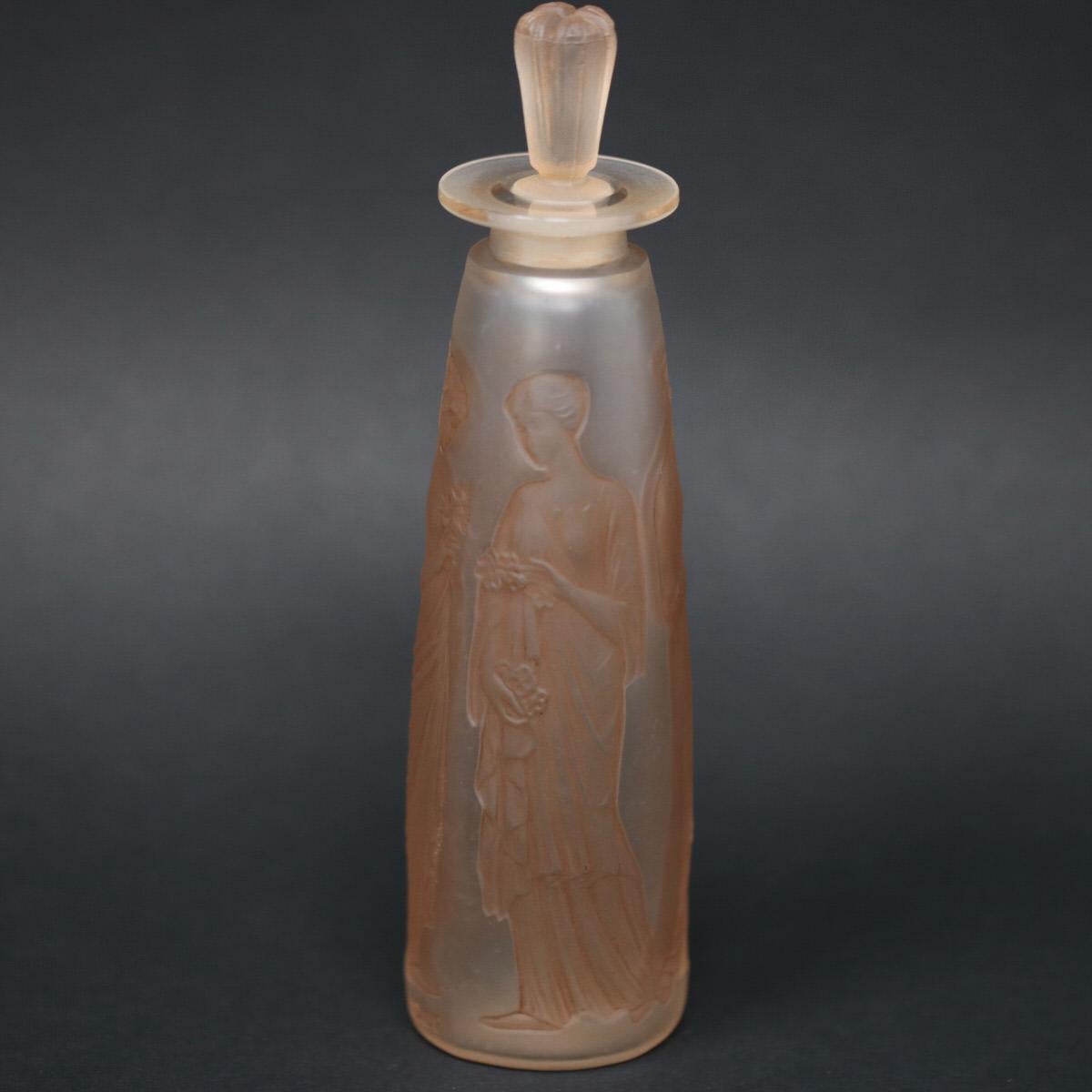 Art Nouveau René Lalique Ambre Antique Glass Perfume Bottle