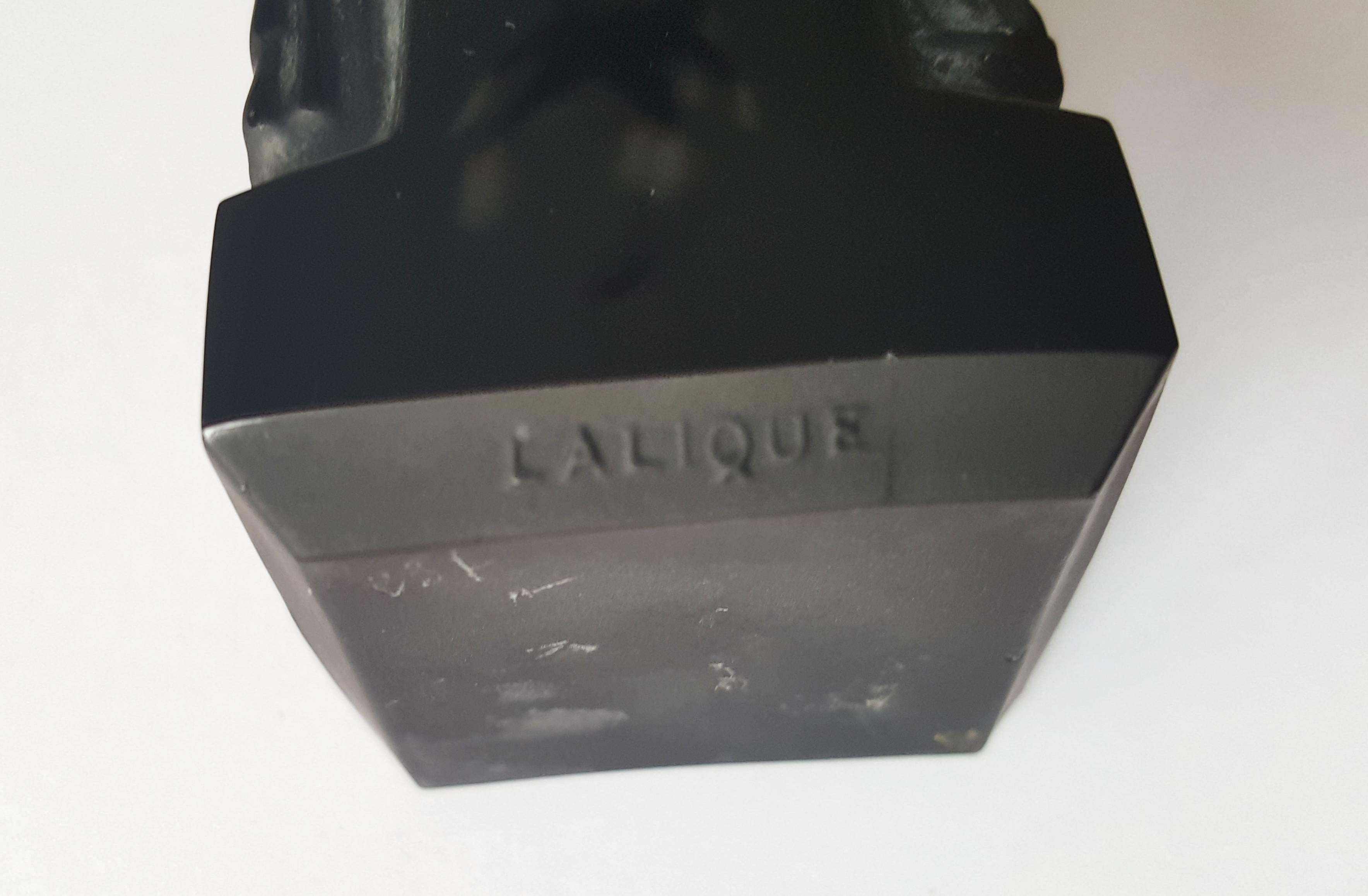 Art Nouveau René Lalique Ambre D'Orsay Black Glass Perfume Bottle