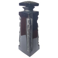Antique René Lalique Ambre D'Orsay Black Glass Perfume Bottle