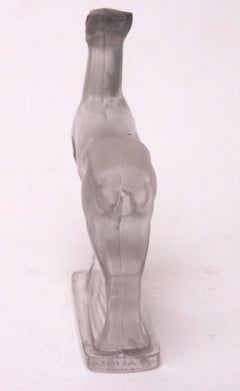 Rene Lalique 'Antelope' paperweight signed c1929 -original grey staining