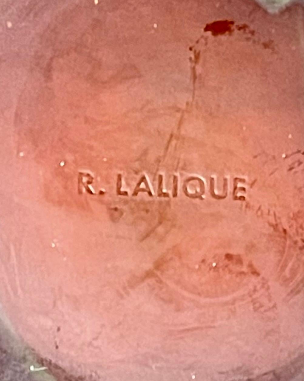 Art Nouveau Lalique Signed 'Archers' Amber Glass Vase