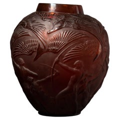 René Lalique 'Archers' Glass Vase
