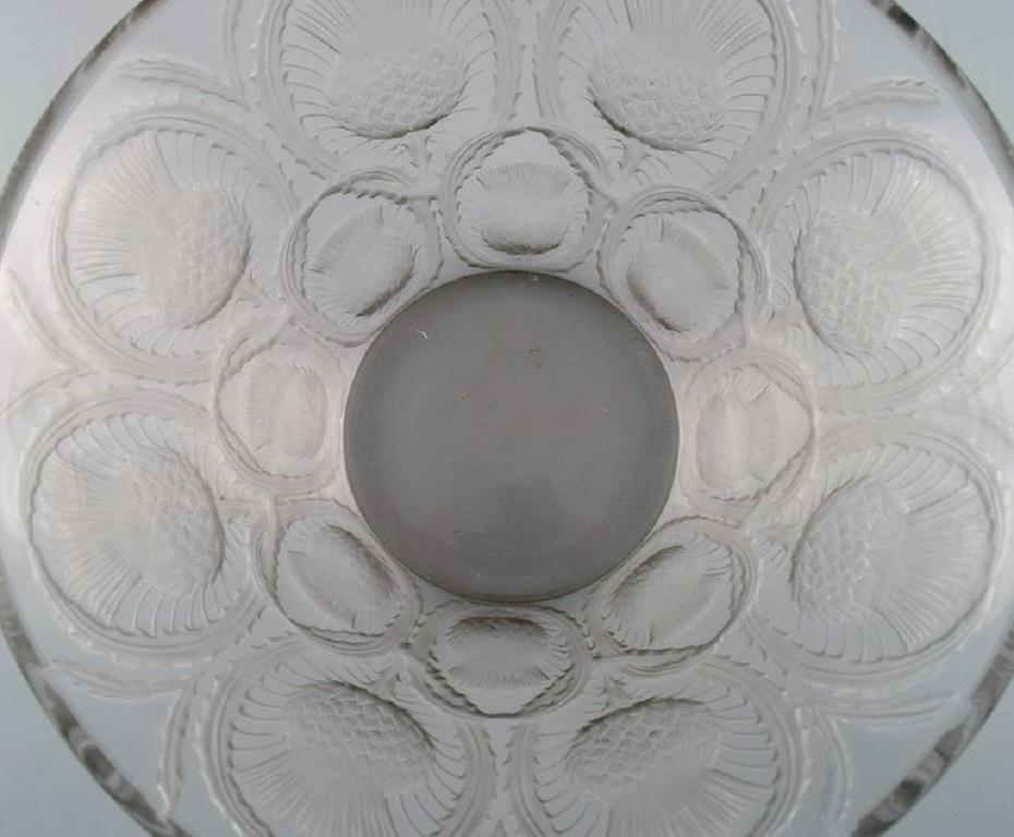 René Lalique Art Deco Bowl in Clear Mouth Blown Art Glass with Incised Flowers 2