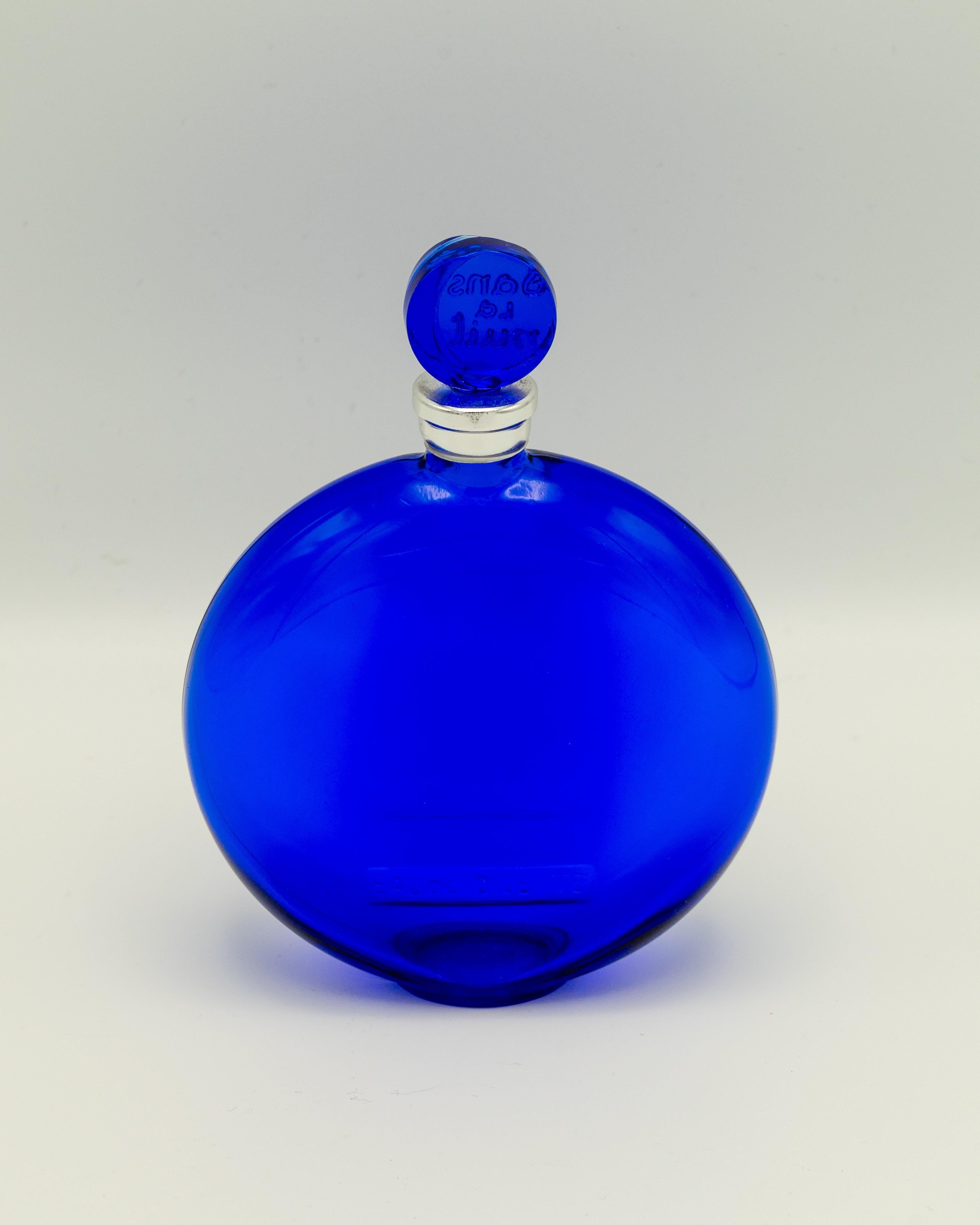 Francese René Lalique Art Deco Bottiglia di profumo blu cobalto per Worth 