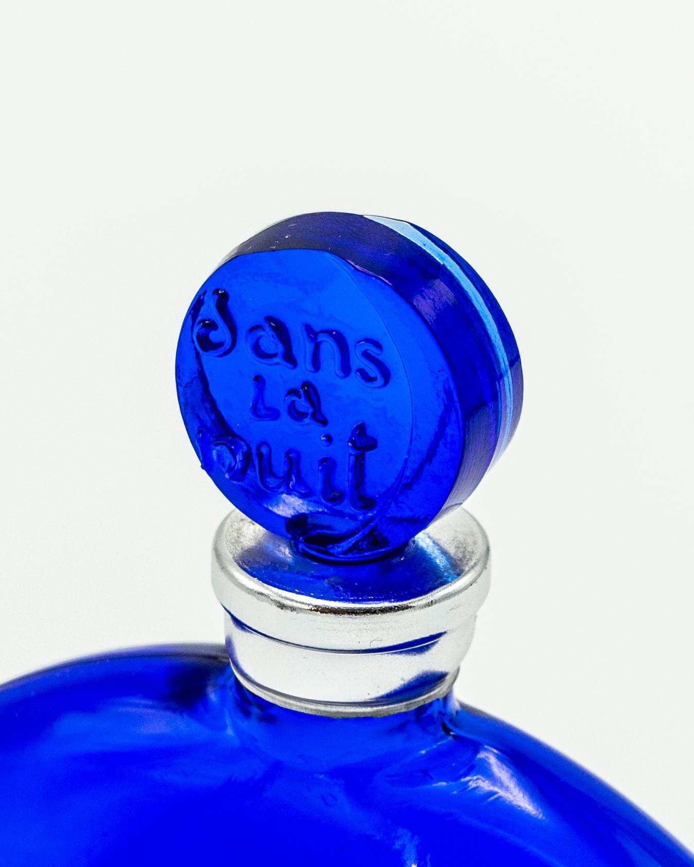 René Lalique Art Deco Bottiglia di profumo blu cobalto per Worth 