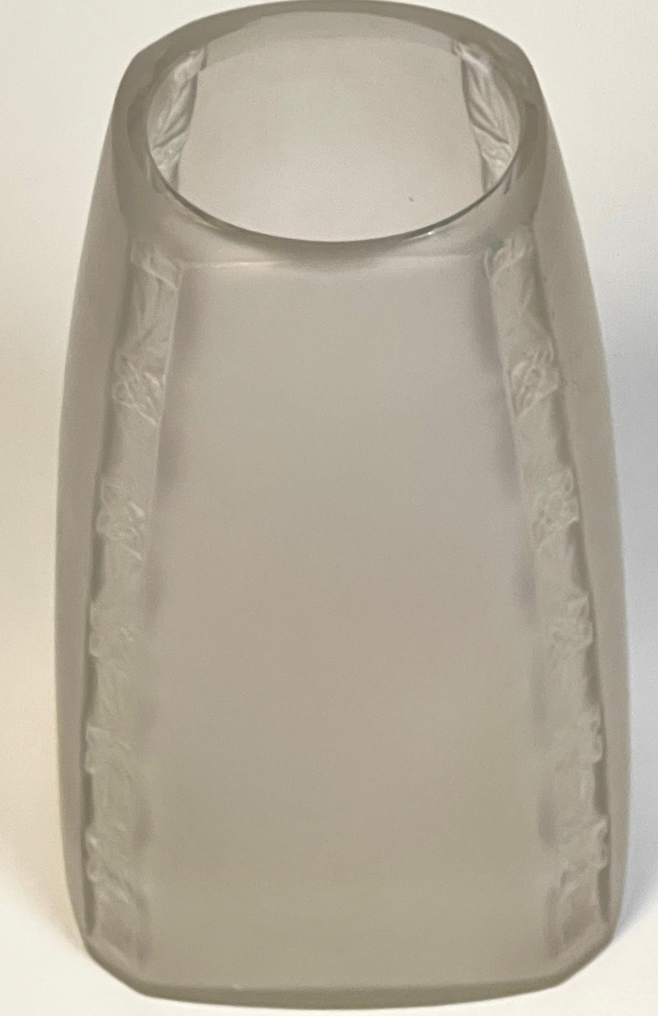 20th Century Rene Lalique Art Deco Glass Vase For Sale